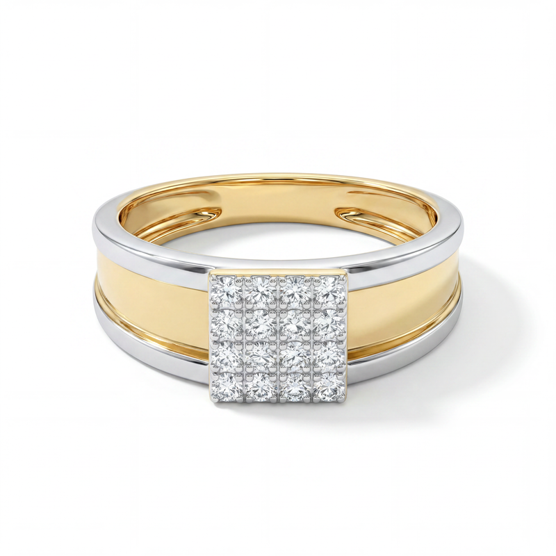 18KT Two-Tone Prestige Diamond Men's Ring