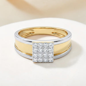 18KT Two-Tone Prestige Diamond Men's Ring