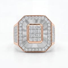 18KT Rose Gold Regal Octagon Diamond Ring