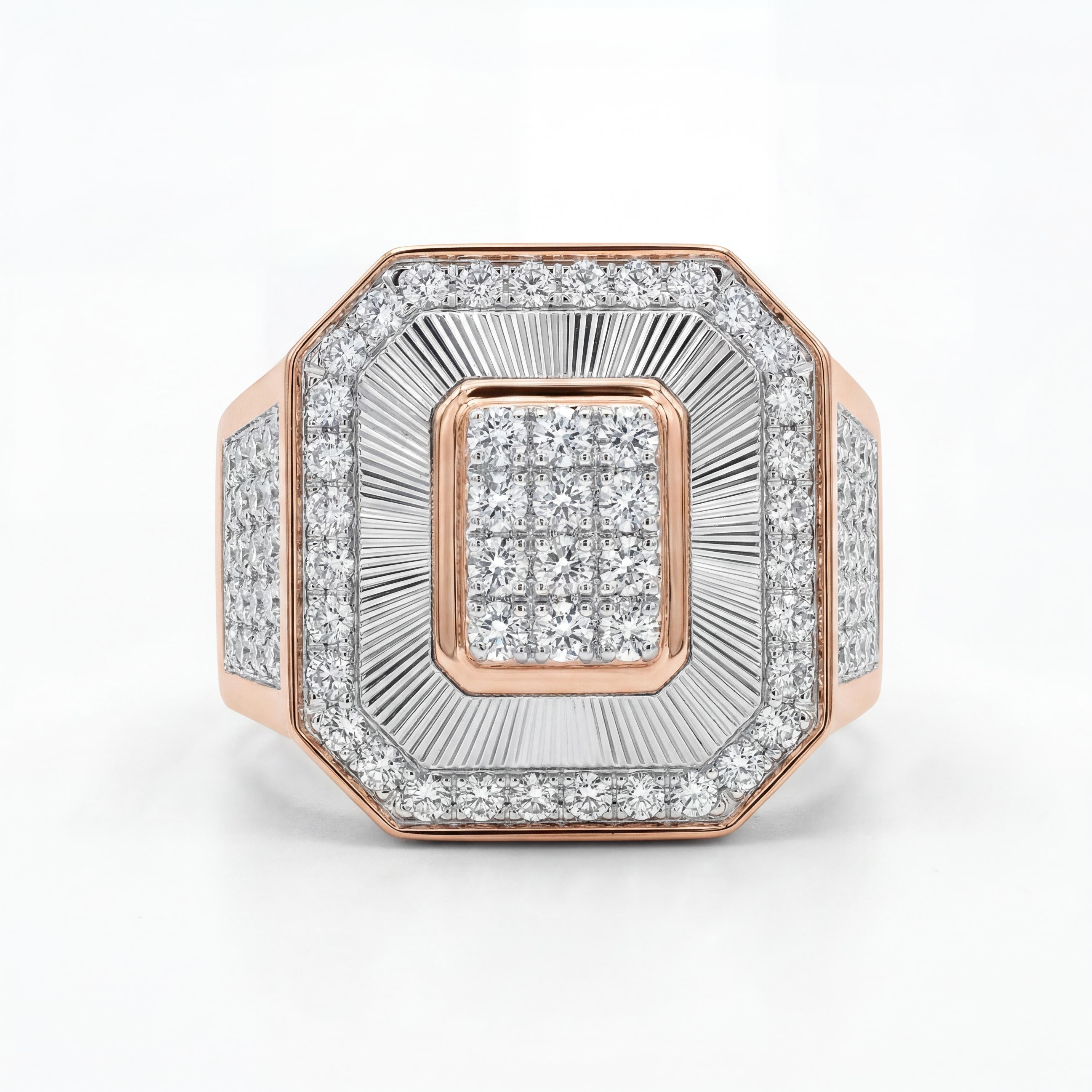 18KT Rose Gold Regal Octagon Diamond Ring