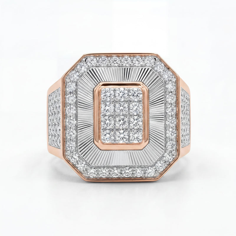 18KT Rose Gold Regal Octagon Diamond Ring