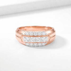 18KT Rose Gold Horizon Diamond Men's Ring