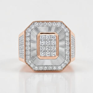 18KT Rose Gold Regal Octagon Diamond Ring