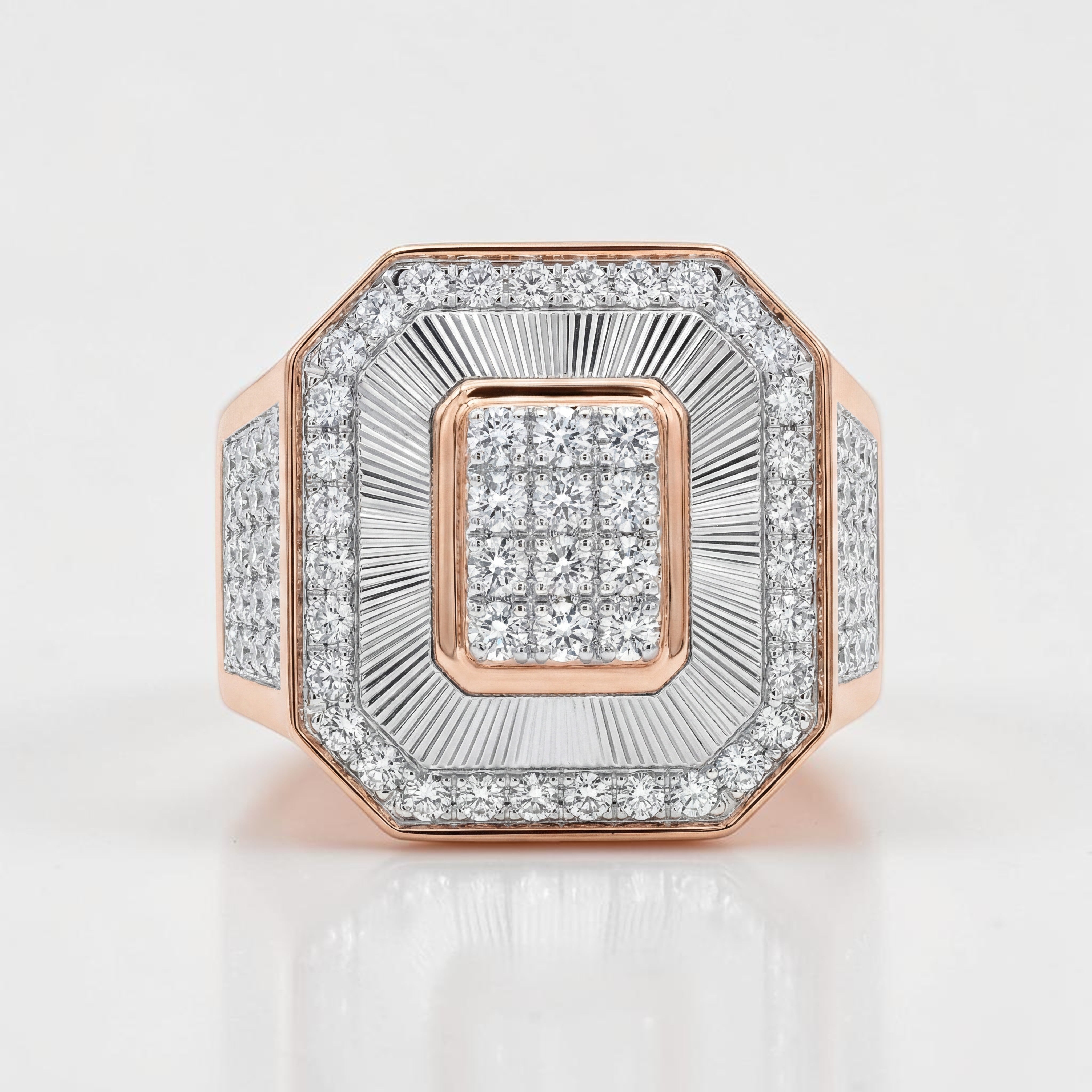 18KT Rose Gold Regal Octagon Diamond Ring