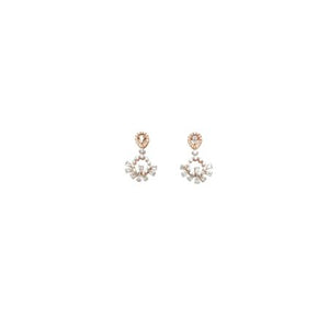 Diamond Halo Drop Earrings for Women