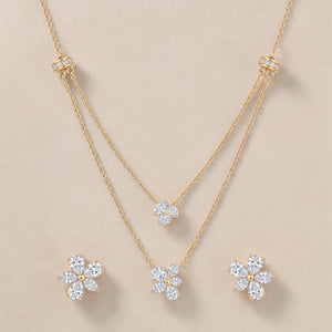 Rose Gold Diamond Floral Necklace