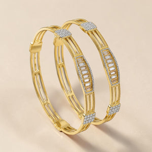 22K Gold CZ Designer Bangles for Women