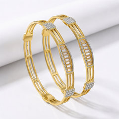 22K Gold CZ Designer Bangles for Women