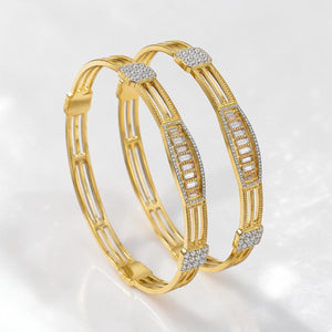 22K Gold CZ Designer Bangles for Women