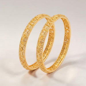 Intricate 22K Gold Pattern Bangles for Elegant Traditional Wear
