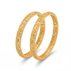 Intricate 22K Gold Pattern Bangles for Elegant Traditional Wear