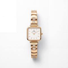 18K Gold Diamond-Accent Square Dial Designer Watch
