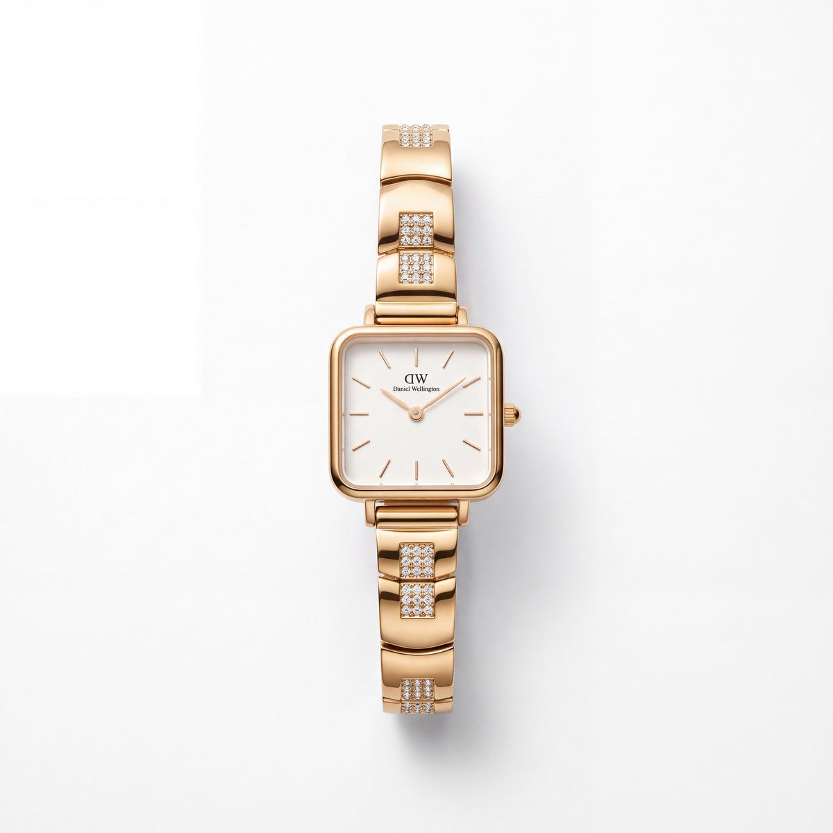 18K Gold Diamond-Accent Square Dial Designer Watch