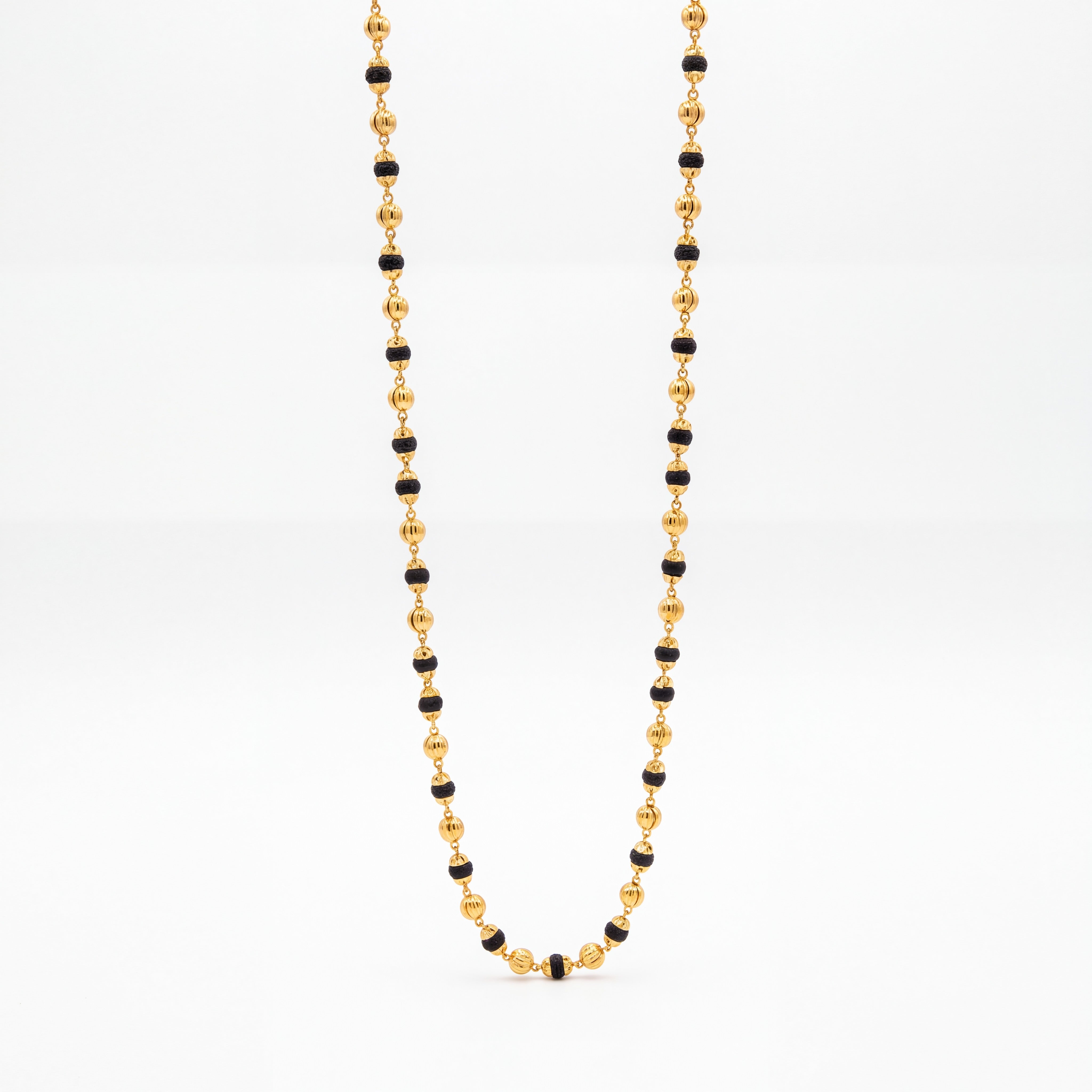 Royal 22K Gold Black Bead Chain