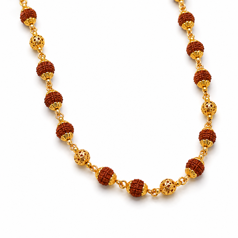 Sacred Radiance Rudraksha Gold Necklace