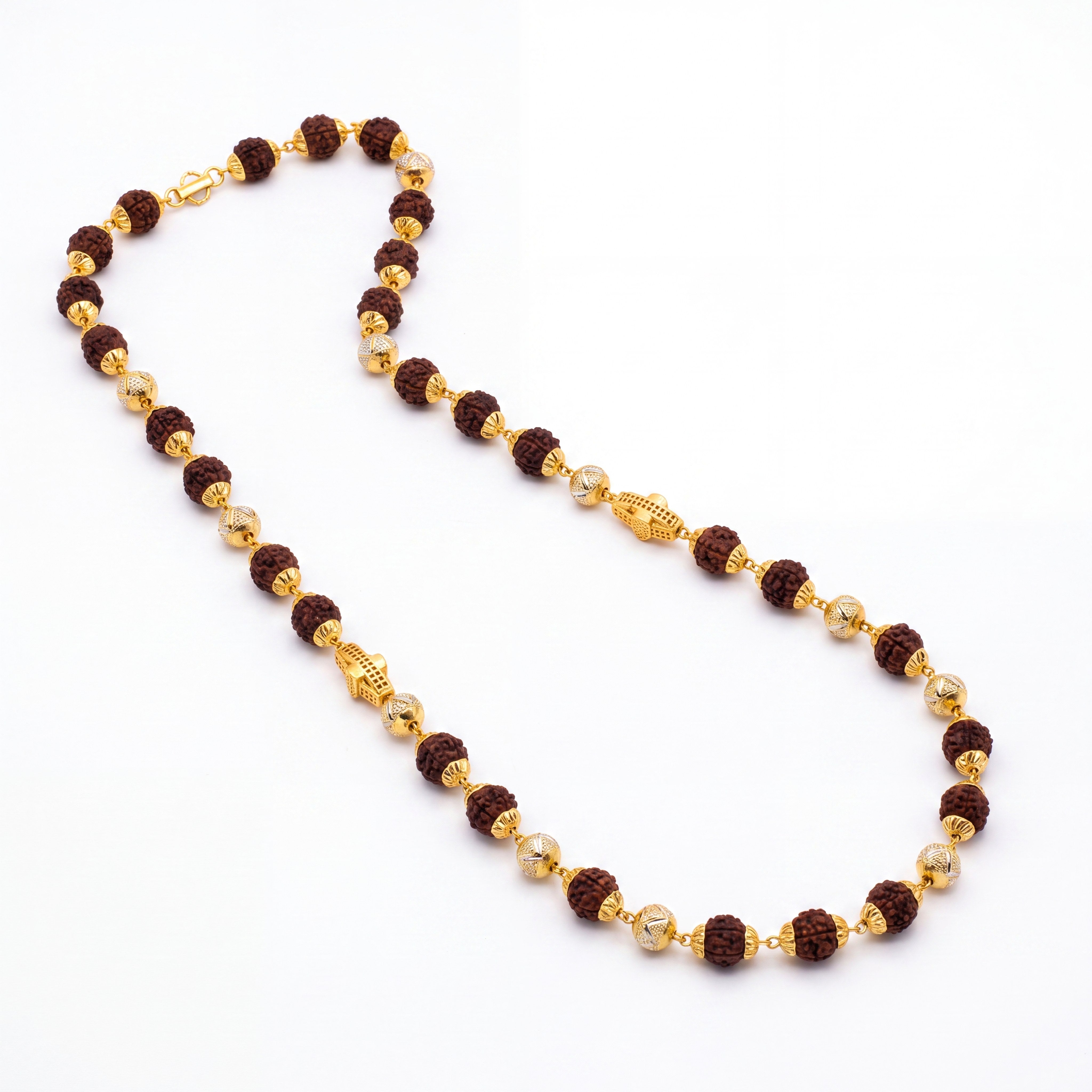 Divine Hamsa 22K Gold Rudraksha Chain