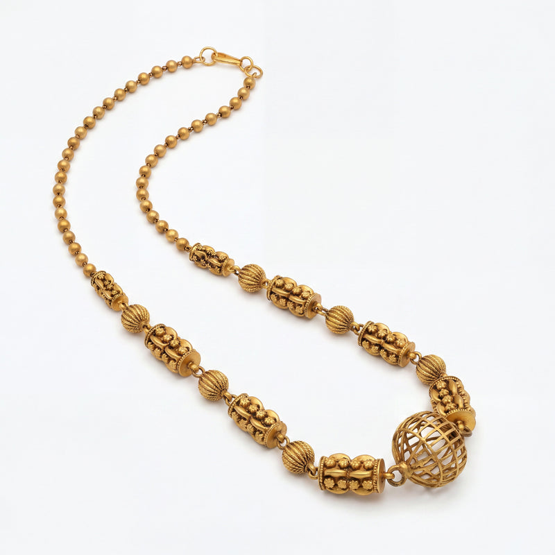 22KT Gold Designer Beaded Necklace for Women