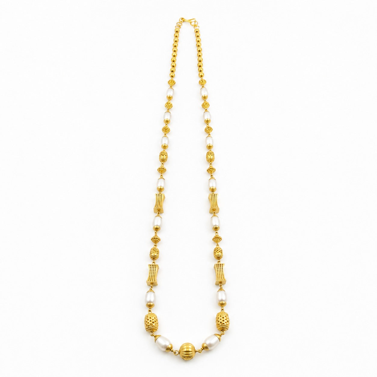 22KT Gold Pearl Long Necklace for Women