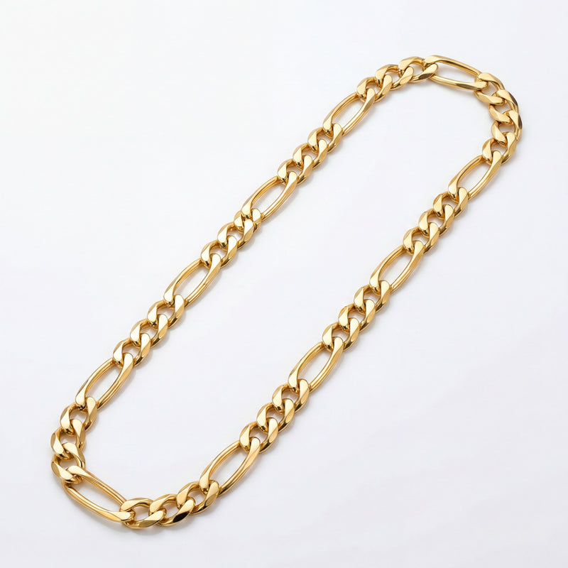 22KT Gold Figaro Chain Necklace for Men & Women