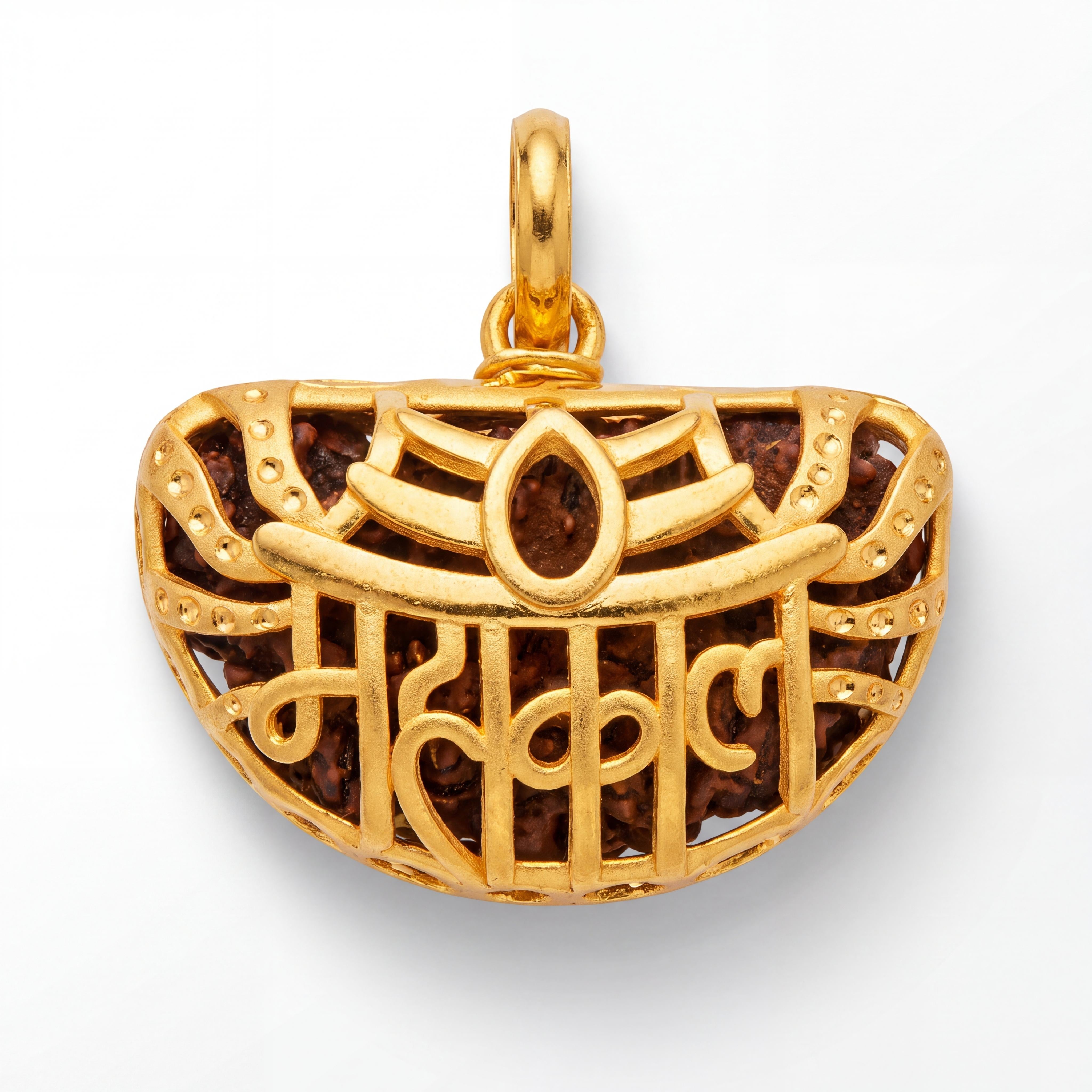 Divine 22K Gold Rudraksha Mahakal Pendant