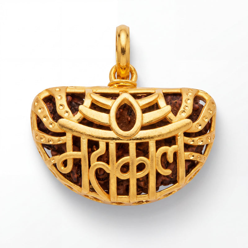 Divine 22K Gold Rudraksha Mahakal Pendant