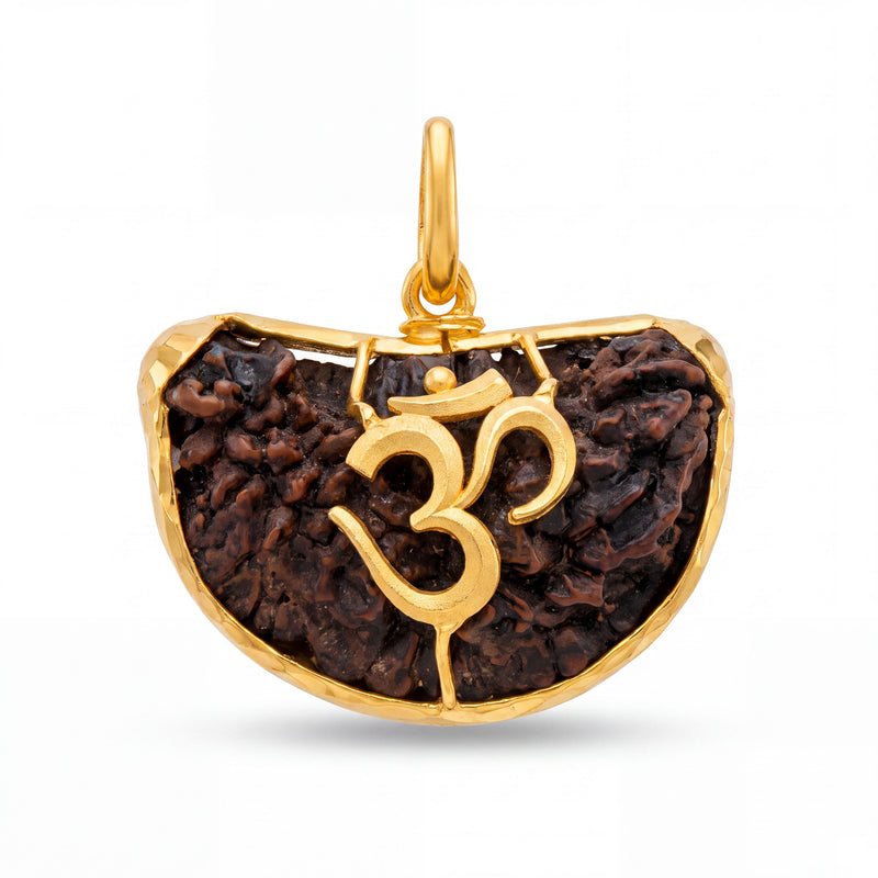 Divine Om 22K Gold Rudraksha Pendant