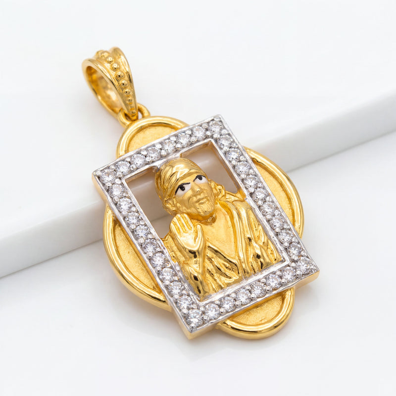 22KT Gold Diamond Sai Baba Pendant