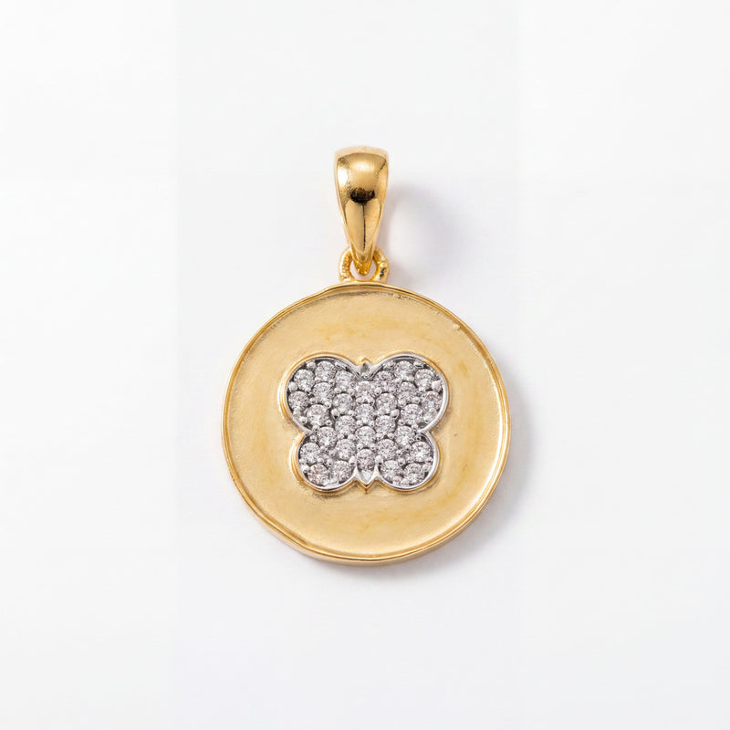 22KT Gold Diamond Clover Pendant