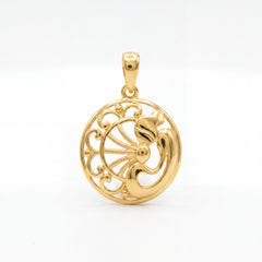 22KT Gold Peacock Design Pendant