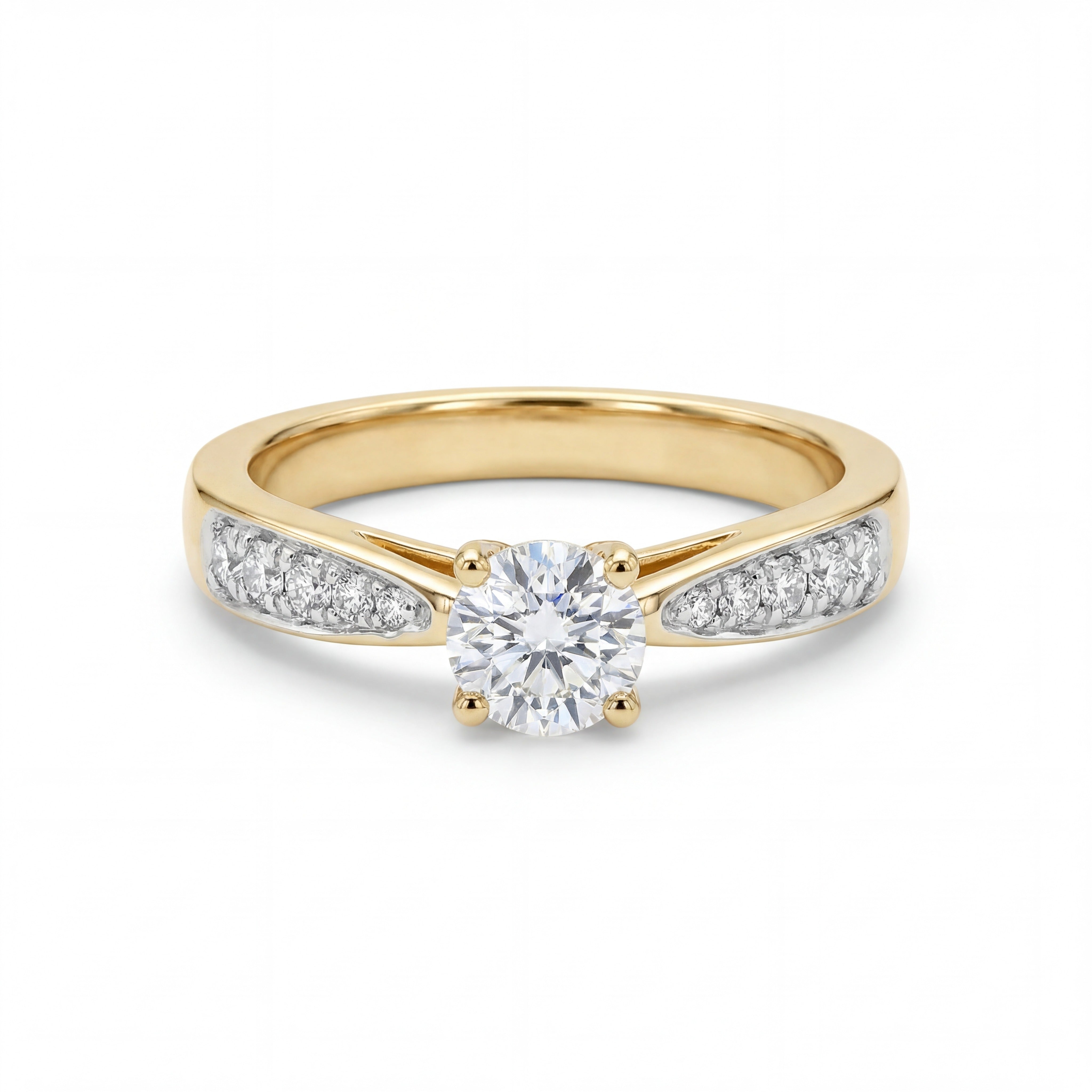 Gold ring with a diamond 