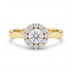 Gold ring with a diamond in the center 