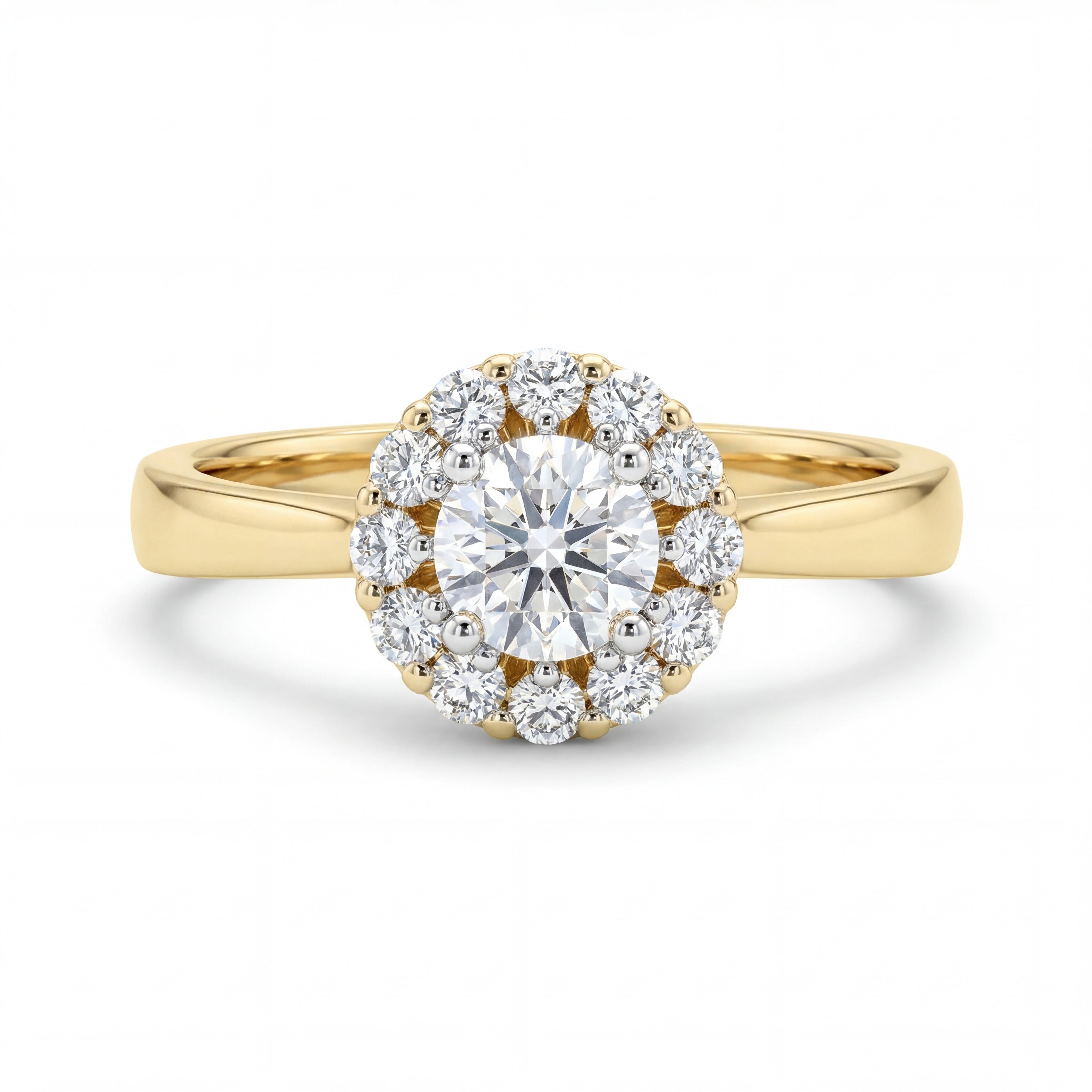 Gold ring with a diamond in the center 