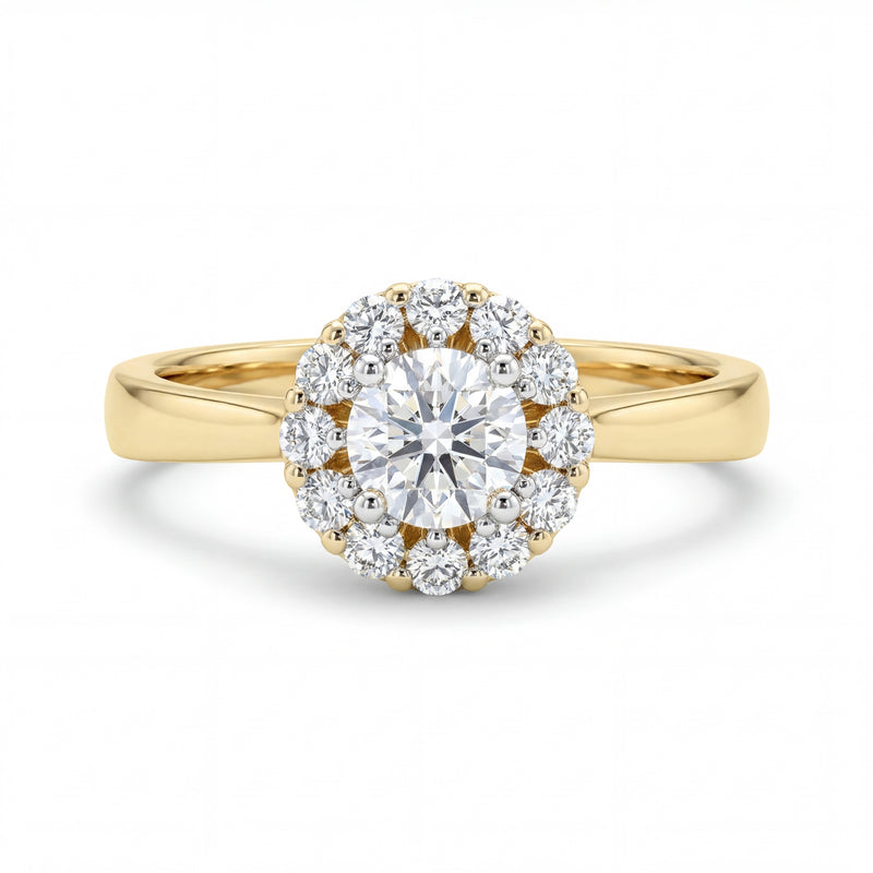 Gold ring with a diamond in the center 