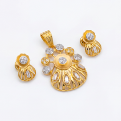 22KT Yellow Gold Casting AD Pendant Set
