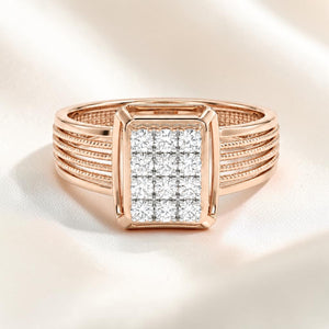 18KT Rose Gold Heritage Frame Diamond Men's Ring