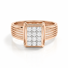 18KT Rose Gold Heritage Frame Diamond Men's Ring
