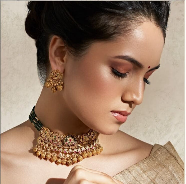 Antique Heritage Gold Bridal Necklace Set