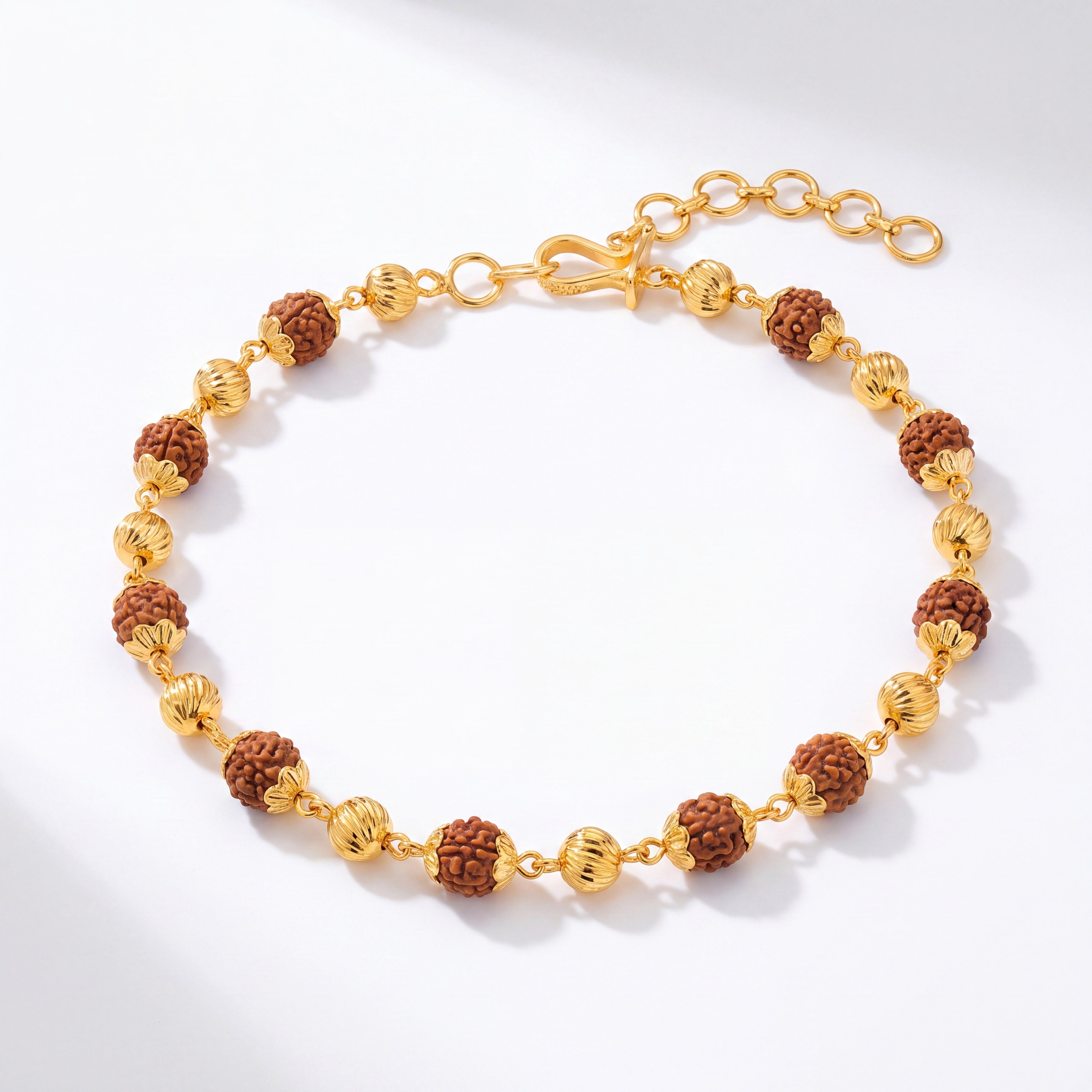 Divine Harmony 22K Gold Rudraksha Bracelet
