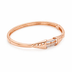 18KT Rose Gold Diamond Kada with Contemporary Openable Design