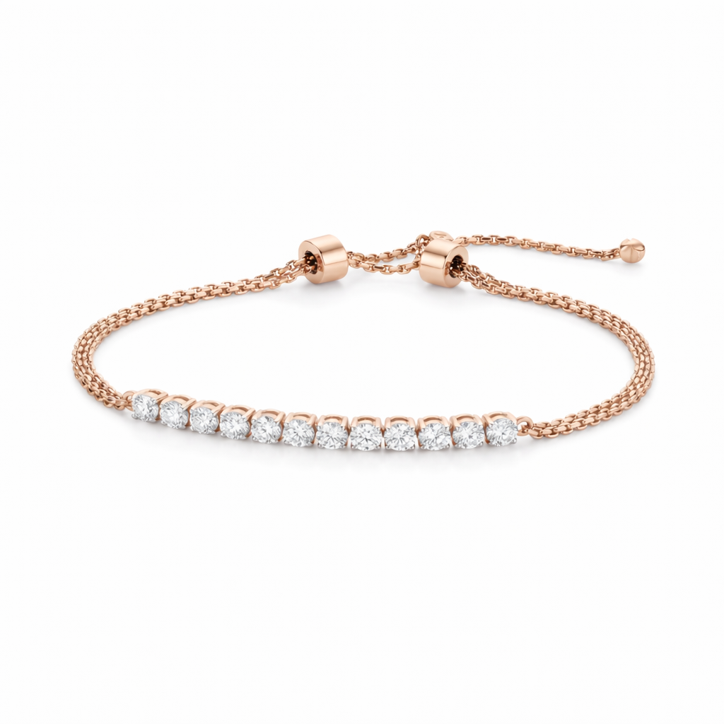 18KT Diamond Adjustable Bracelet for Women