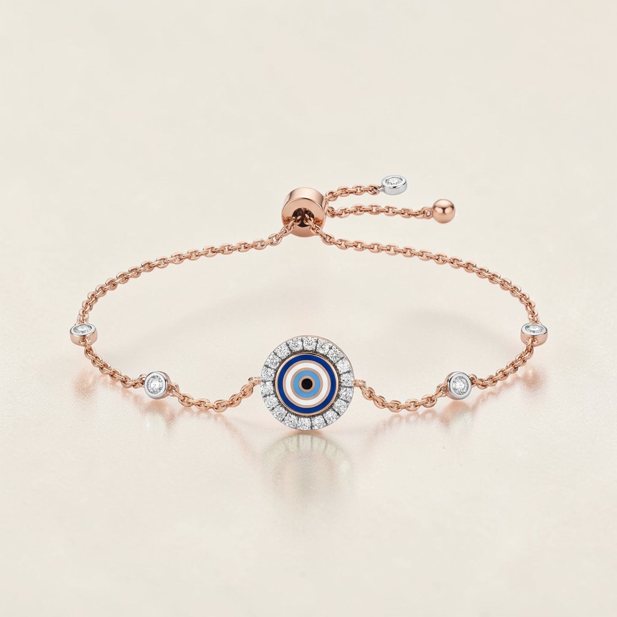 18KT Diamond Evil Eye Bracelet for Women