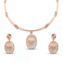 18KT Rose Gold Pendant Set | Gift-Ready Dual Shade