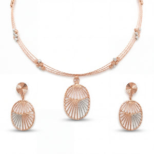 18KT Rose Gold Pendant Set | Gift-Ready Dual Shade