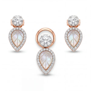 18KT Lightweight Pendant Set - Leaf Drop Design