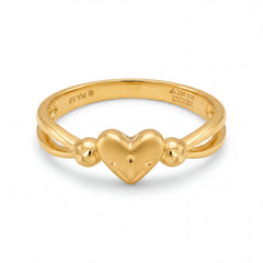 22KT Gold Heart Ring for Women
