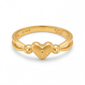 22KT Gold Heart Ring for Women