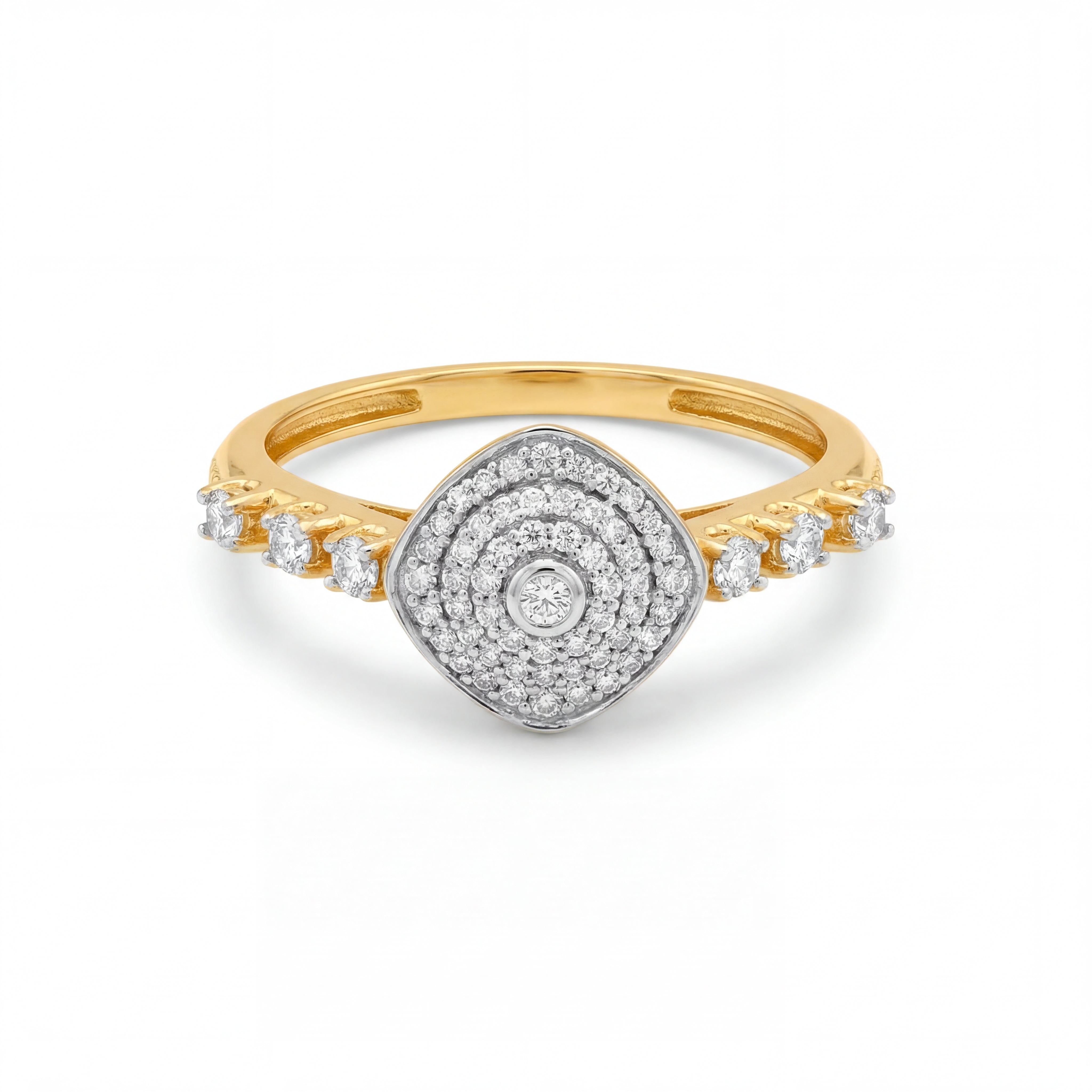 22KT Gold CZ Cluster Ring | Perfect for Gifting