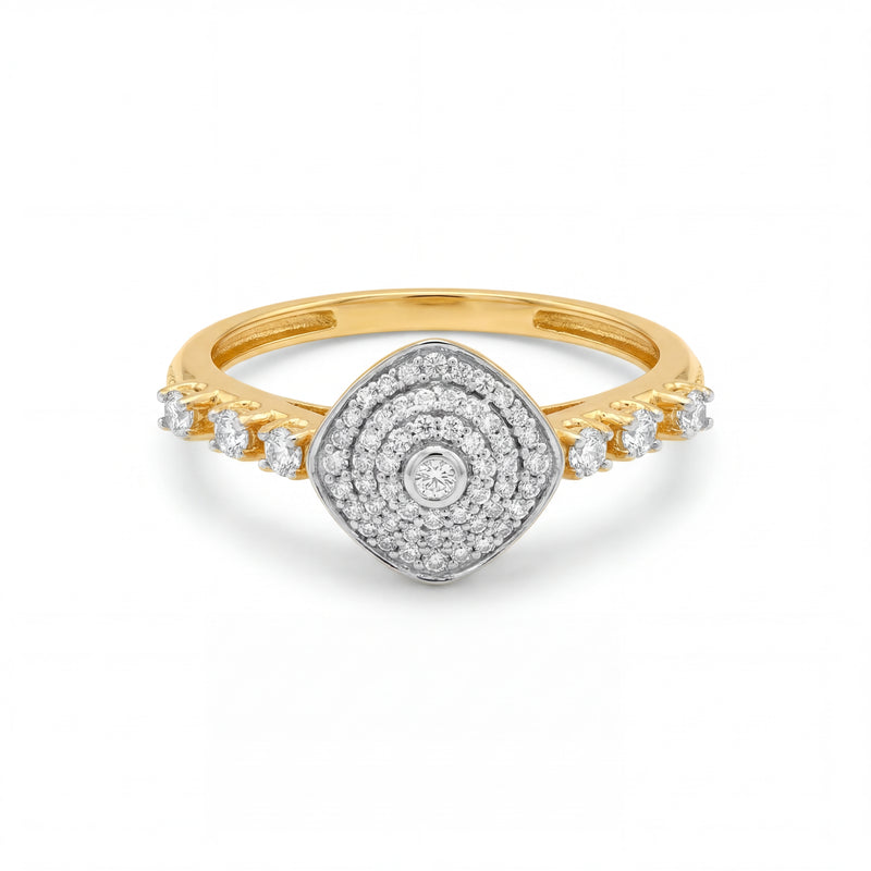 22KT Gold CZ Cluster Ring | Perfect for Gifting