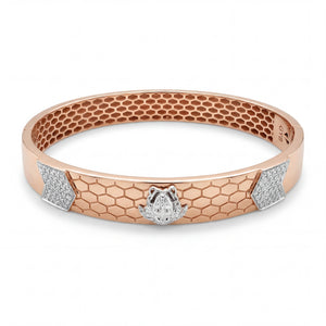 18KT Gold Honeycomb Design Kada for Men