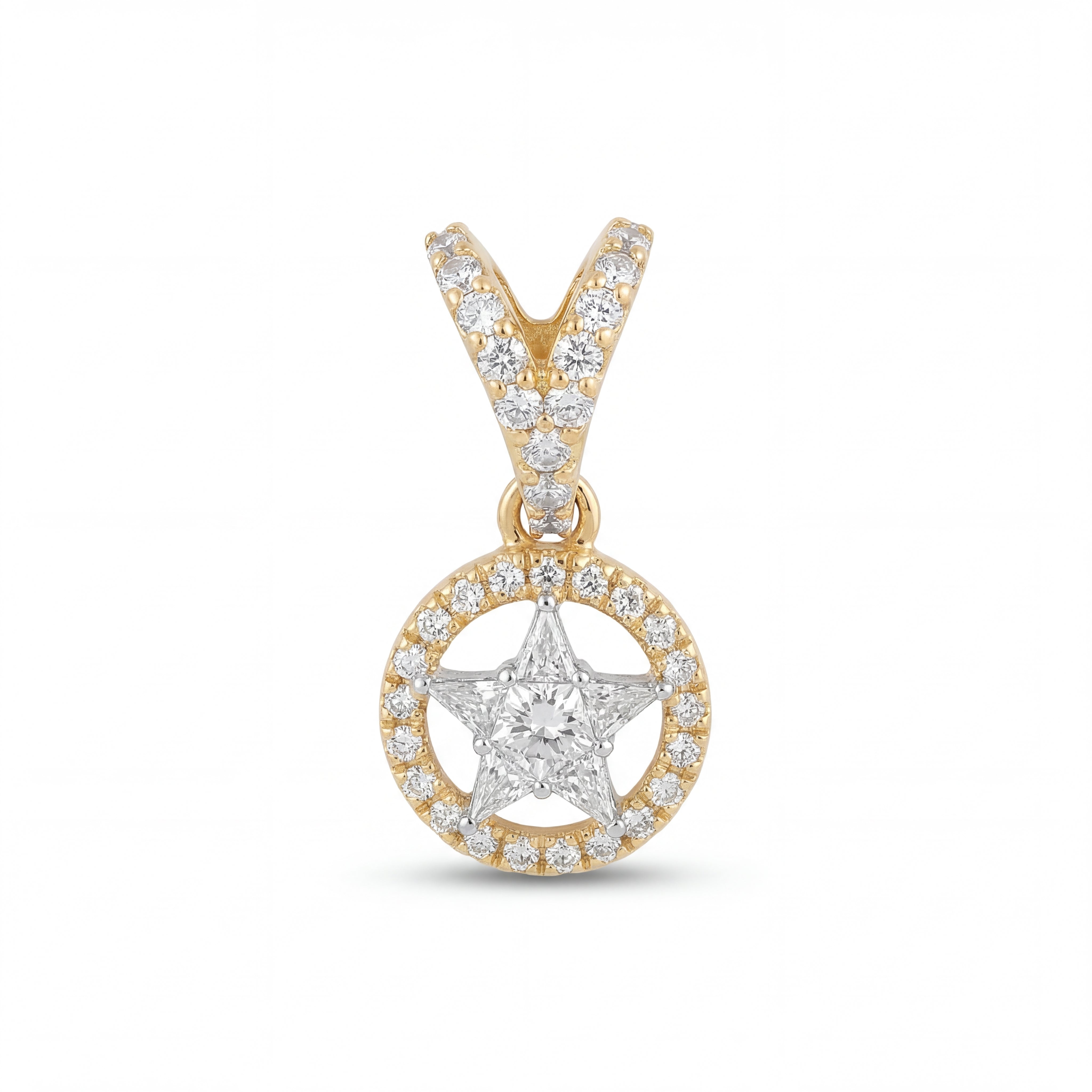 Round Diamond Pendant in Gold